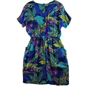 Vintage RJ Stevens Tropical Dress Women's 10 Paradise Beachy Resort Vacation